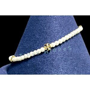 NEW! Beautiful Tory Burch Kira Gold and Immitation Pearl Delicate Bracelet